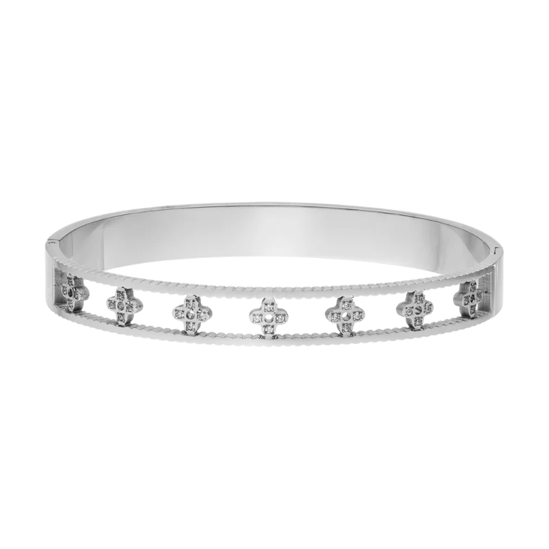 Timeless Pave Flower Armreif 18K Vergoldet