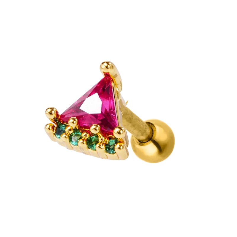 Watermelon Ohr Piercing 18K Vergoldet