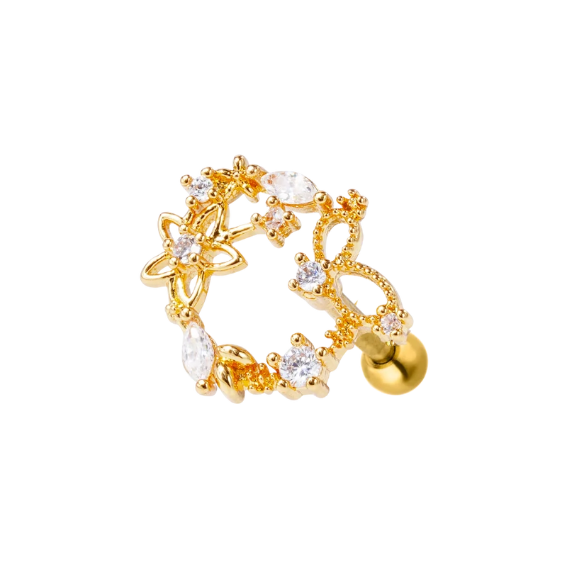 Pave Abbaddon Ohr Piercing 18K Vergoldet