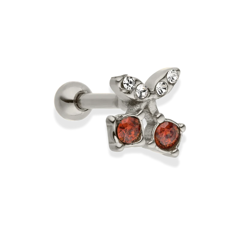 Pave Cherry Ohr Piercing 18K Vergoldet