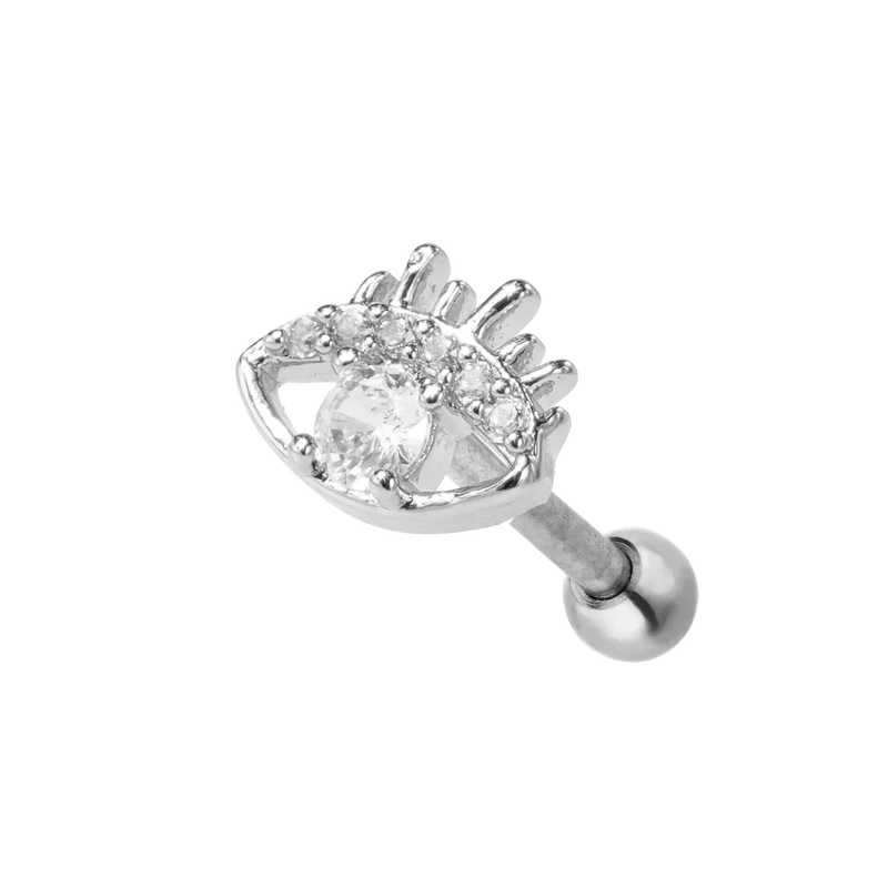 Pave Eye Ohr Piercing 18K Vergoldet