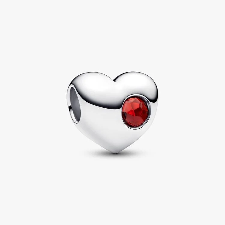 Engravable January Birthstone Heart Charms