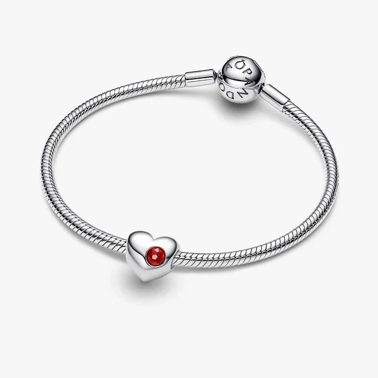Engravable January Birthstone Heart Charms