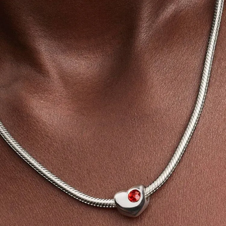 Engravable January Birthstone Heart Charms