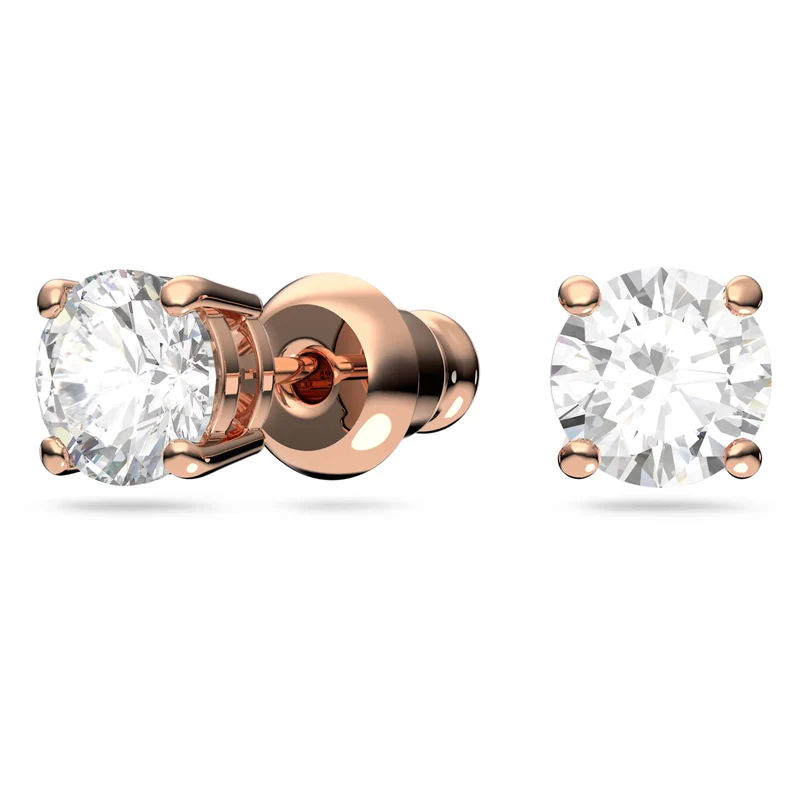 Stella Star Necklace & Earrings Set with Mixed-Cut White Crystal in Rose Gold