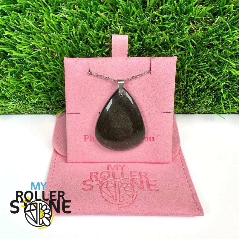 5A Goldener Obsidian Anhänger gebohrt