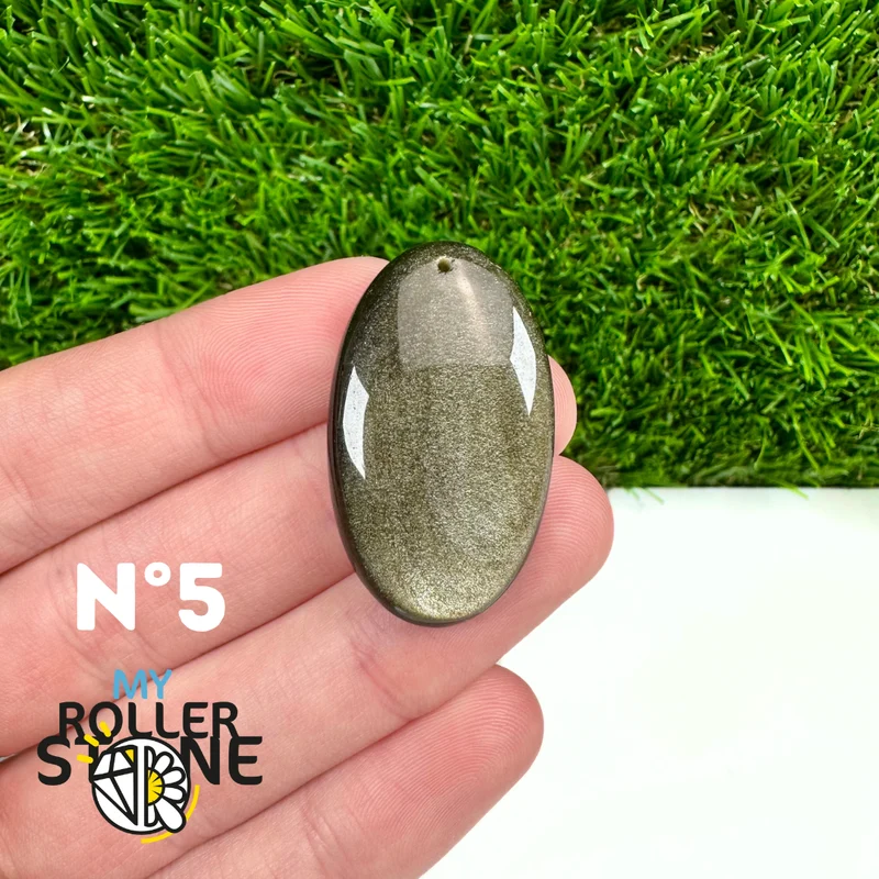 5A Goldener Obsidian Anhänger gebohrt