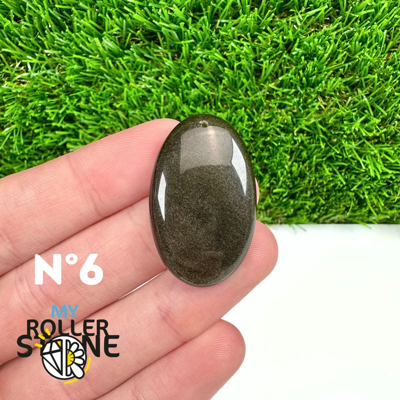 5A Goldener Obsidian Anhänger gebohrt