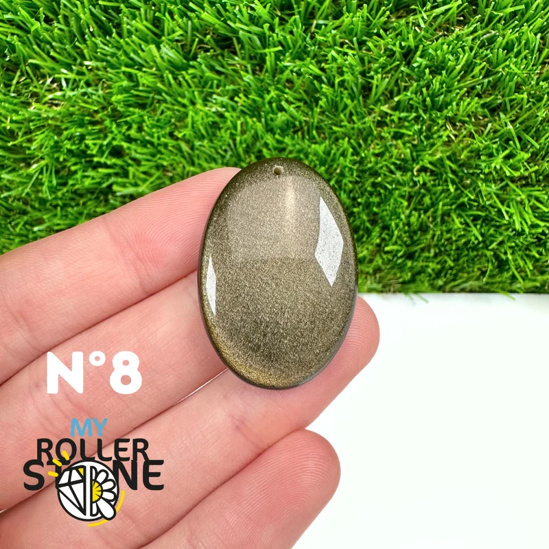 5A Goldener Obsidian Anhänger gebohrt
