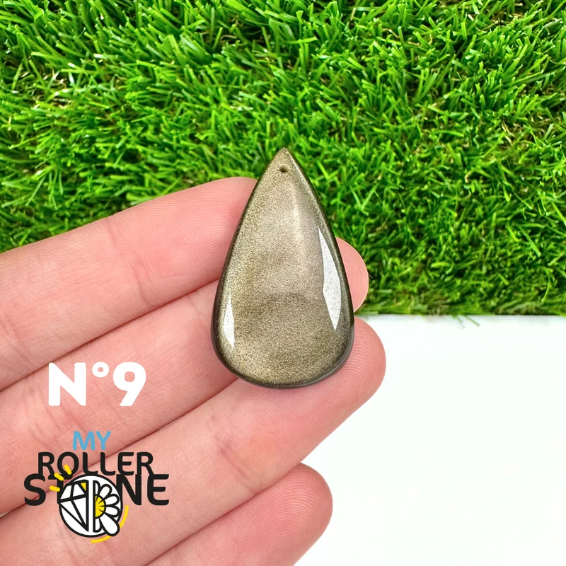 5A Goldener Obsidian Anhänger gebohrt