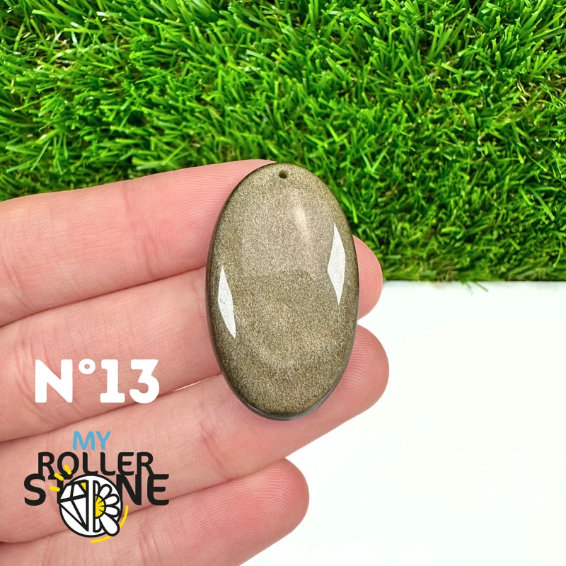 5A Goldener Obsidian Anhänger gebohrt