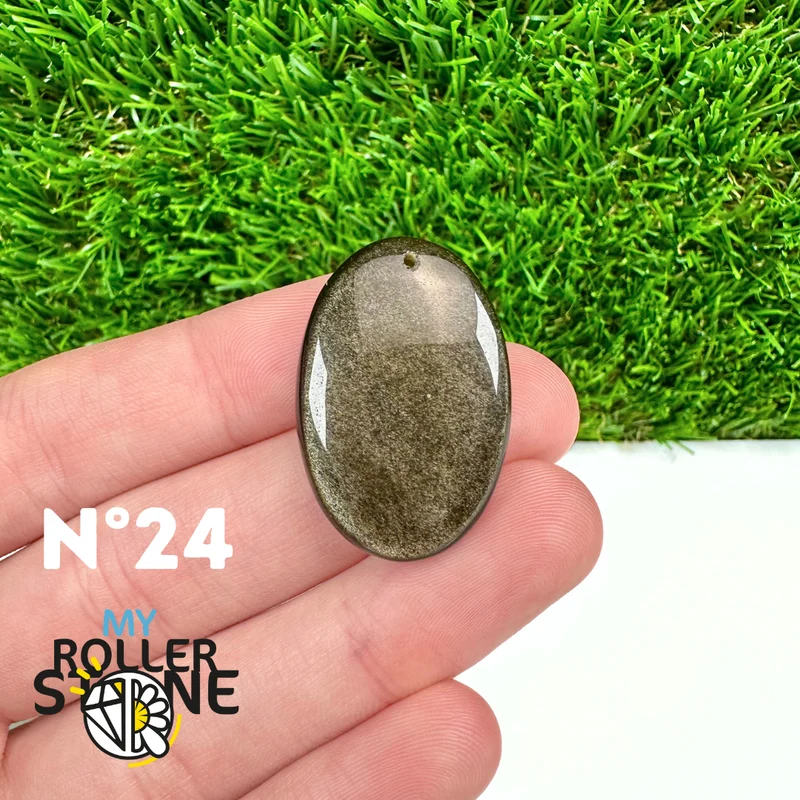 5A Goldener Obsidian Anhänger gebohrt