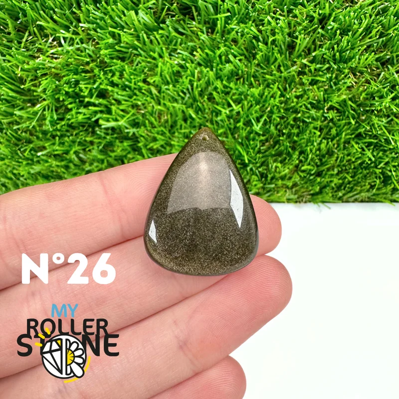 5A Goldener Obsidian Anhänger gebohrt