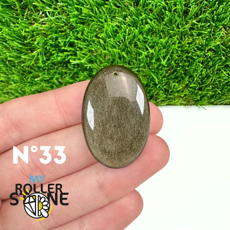5A Goldener Obsidian Anhänger gebohrt