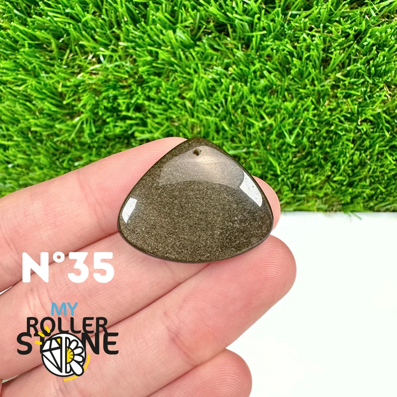 5A Goldener Obsidian Anhänger gebohrt