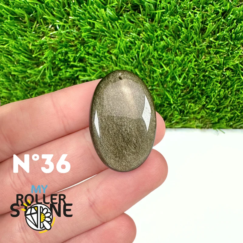 5A Goldener Obsidian Anhänger gebohrt