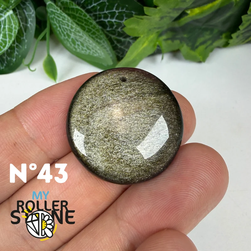 5A Goldener Obsidian Anhänger gebohrt