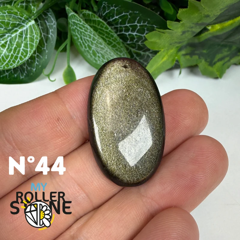 5A Goldener Obsidian Anhänger gebohrt
