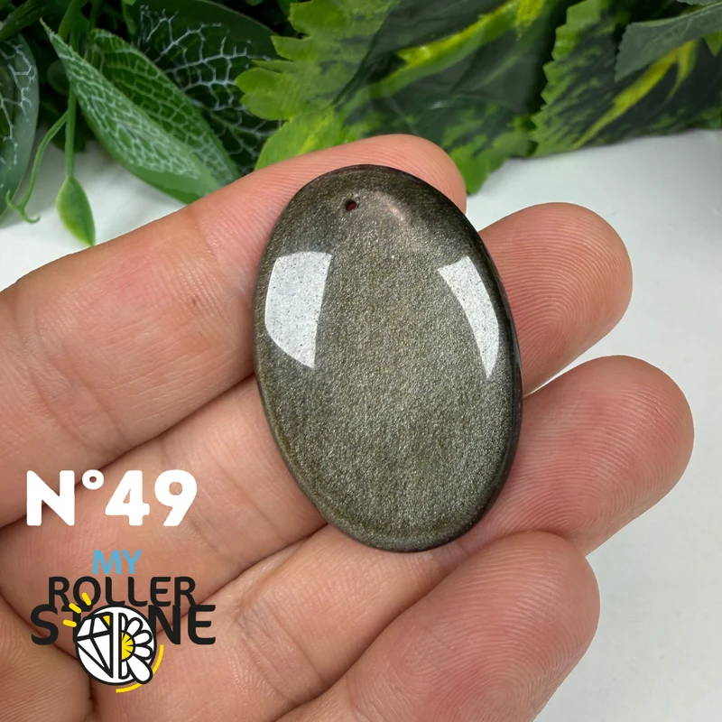 5A Goldener Obsidian Anhänger gebohrt