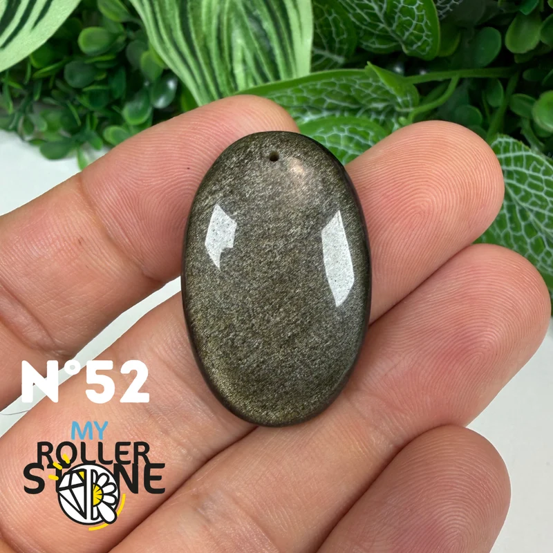 5A Goldener Obsidian Anhänger gebohrt