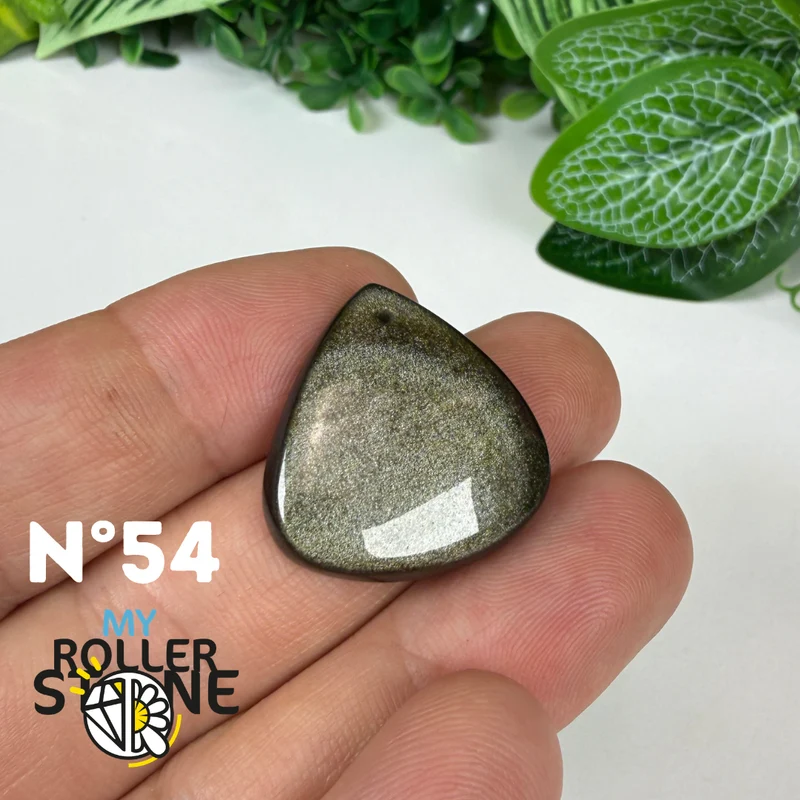 5A Goldener Obsidian Anhänger gebohrt