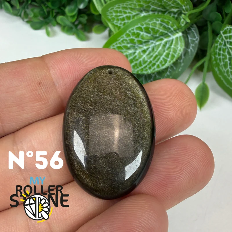 5A Goldener Obsidian Anhänger gebohrt