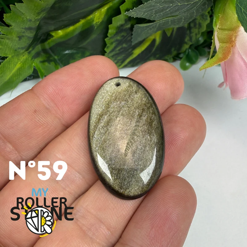 5A Goldener Obsidian Anhänger gebohrt