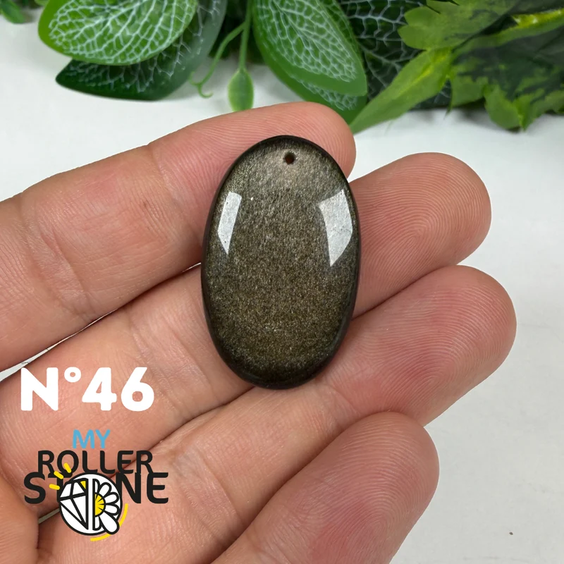 5A Goldener Obsidian Anhänger gebohrt