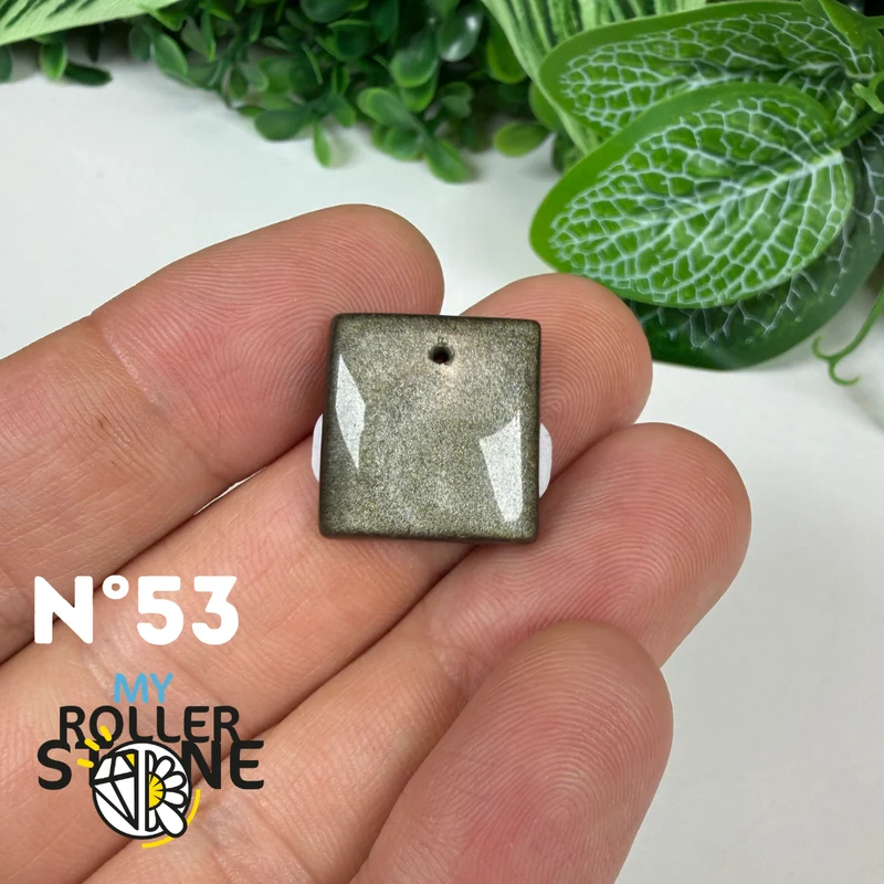 5A Goldener Obsidian Anhänger gebohrt