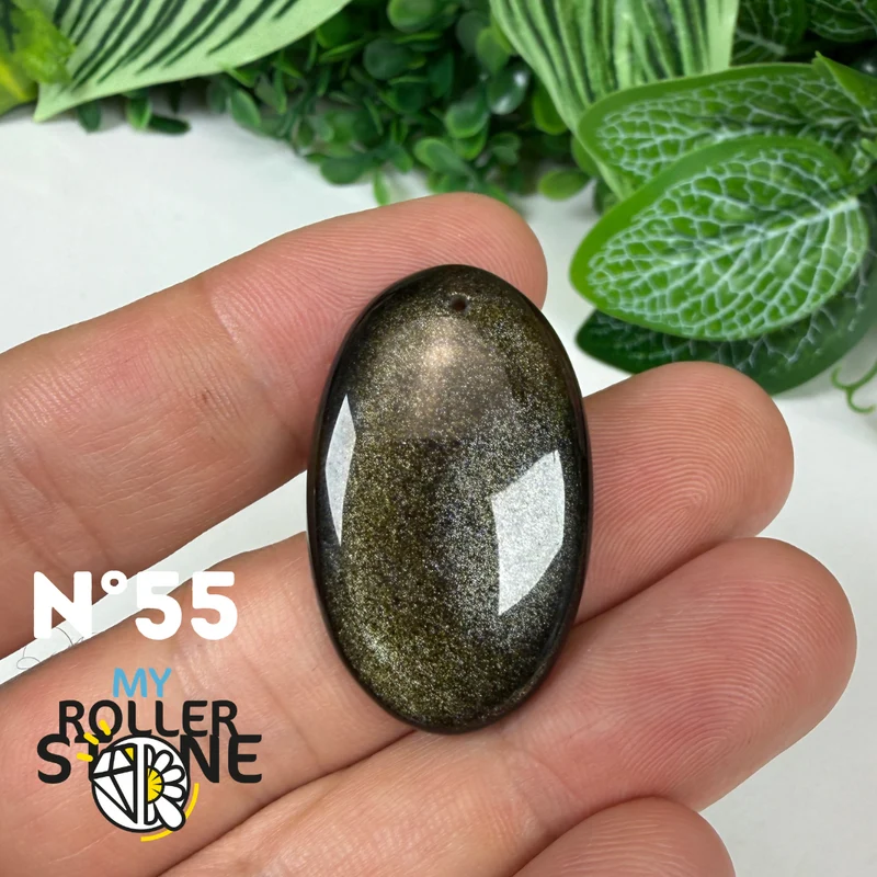 5A Goldener Obsidian Anhänger gebohrt