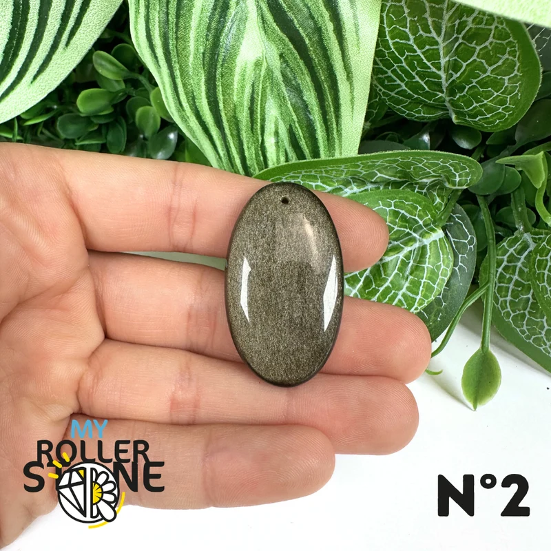 5A Goldener Obsidian Anhänger gebohrt