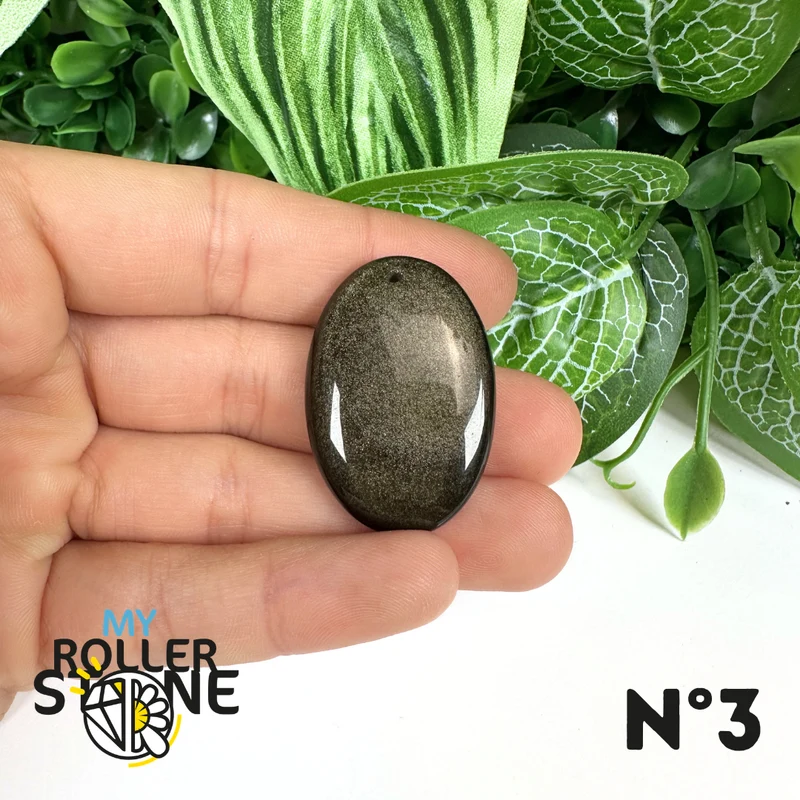 5A Goldener Obsidian Anhänger gebohrt