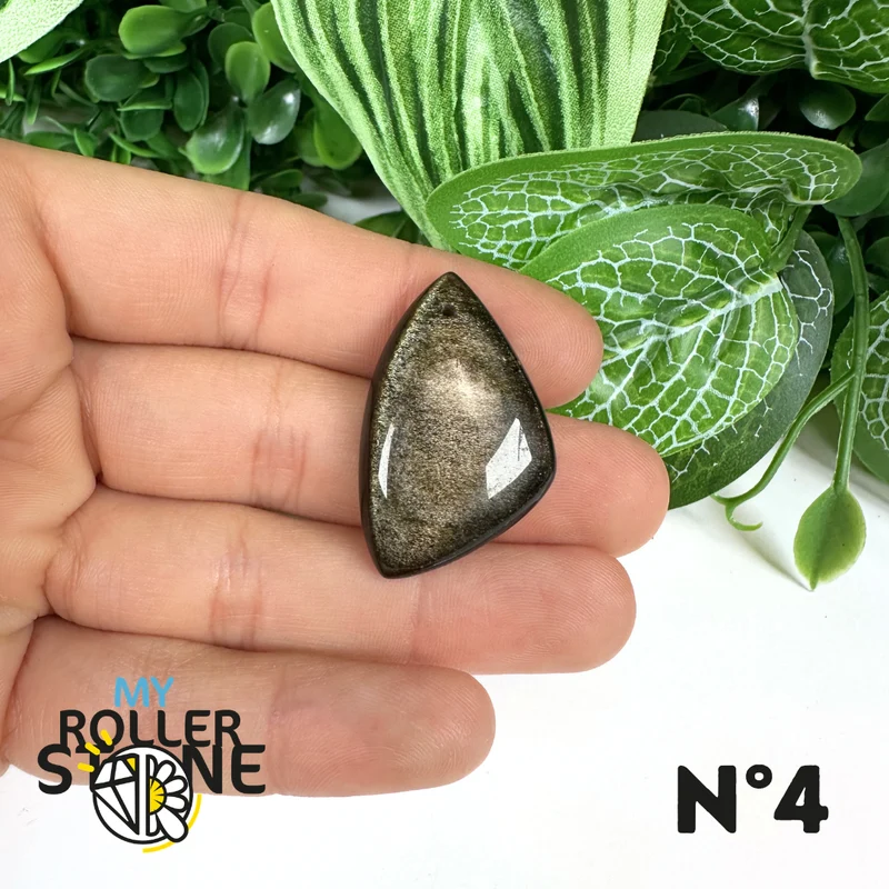5A Goldener Obsidian Anhänger gebohrt