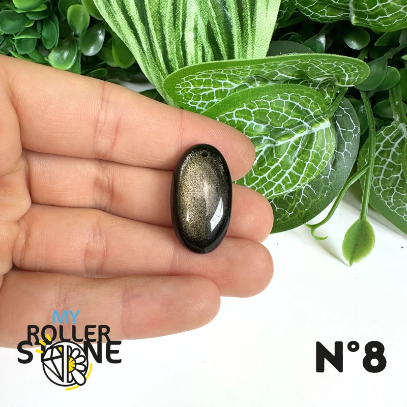 5A Goldener Obsidian Anhänger gebohrt