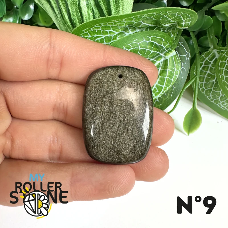 5A Goldener Obsidian Anhänger gebohrt