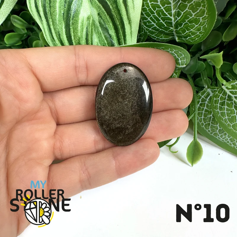 5A Goldener Obsidian Anhänger gebohrt