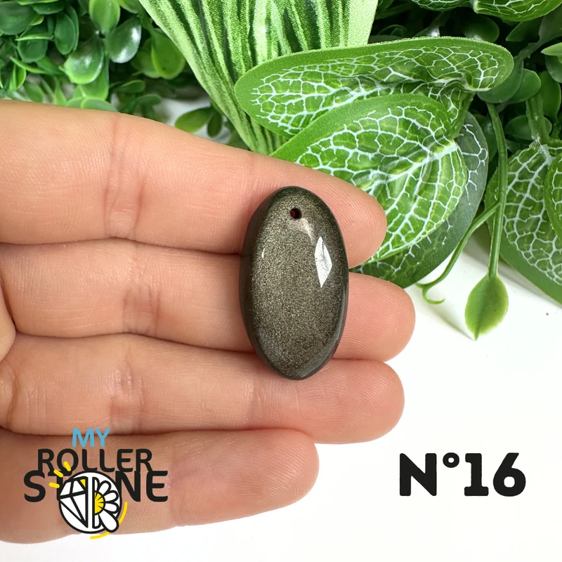 5A Goldener Obsidian Anhänger gebohrt