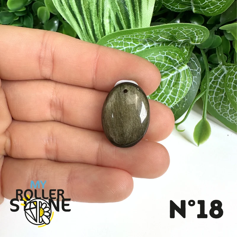 5A Goldener Obsidian Anhänger gebohrt