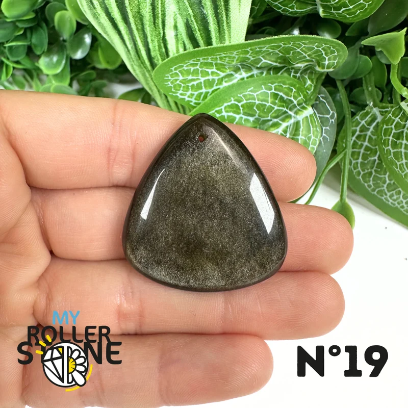 5A Goldener Obsidian Anhänger gebohrt