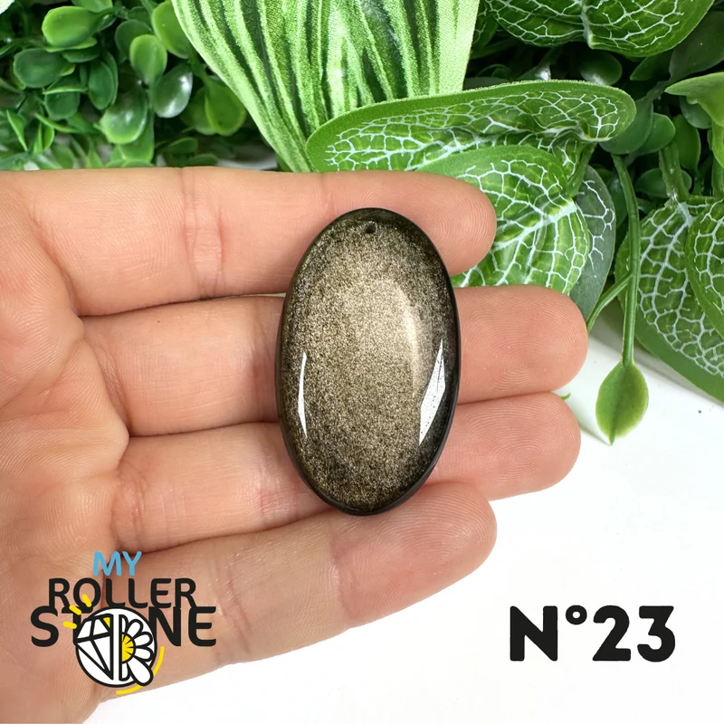 5A Goldener Obsidian Anhänger gebohrt