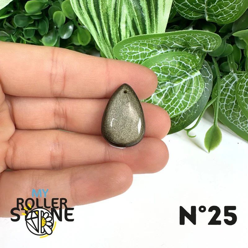 5A Goldener Obsidian Anhänger gebohrt