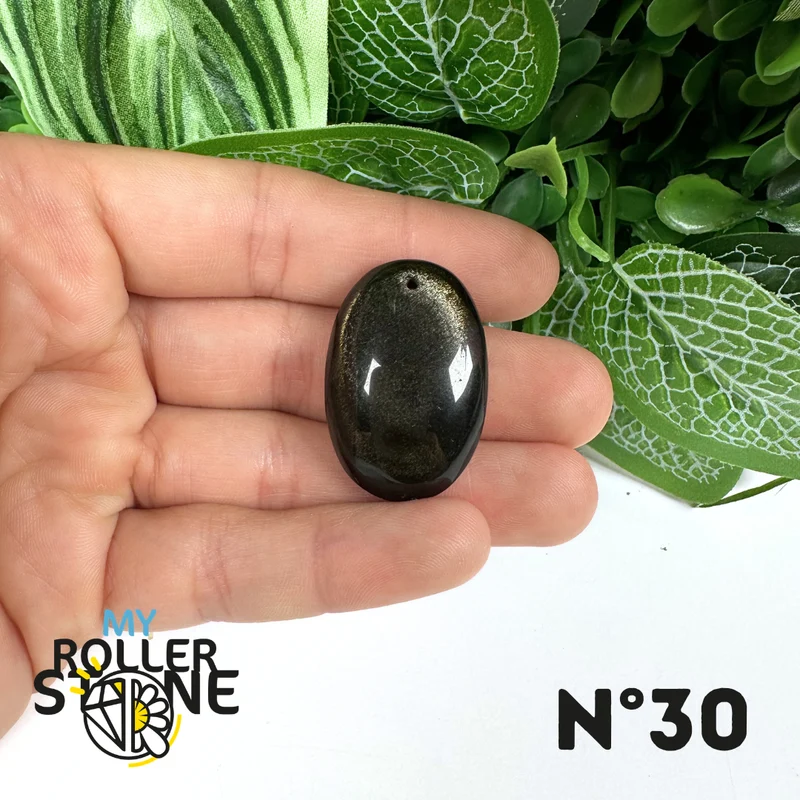 5A Goldener Obsidian Anhänger gebohrt