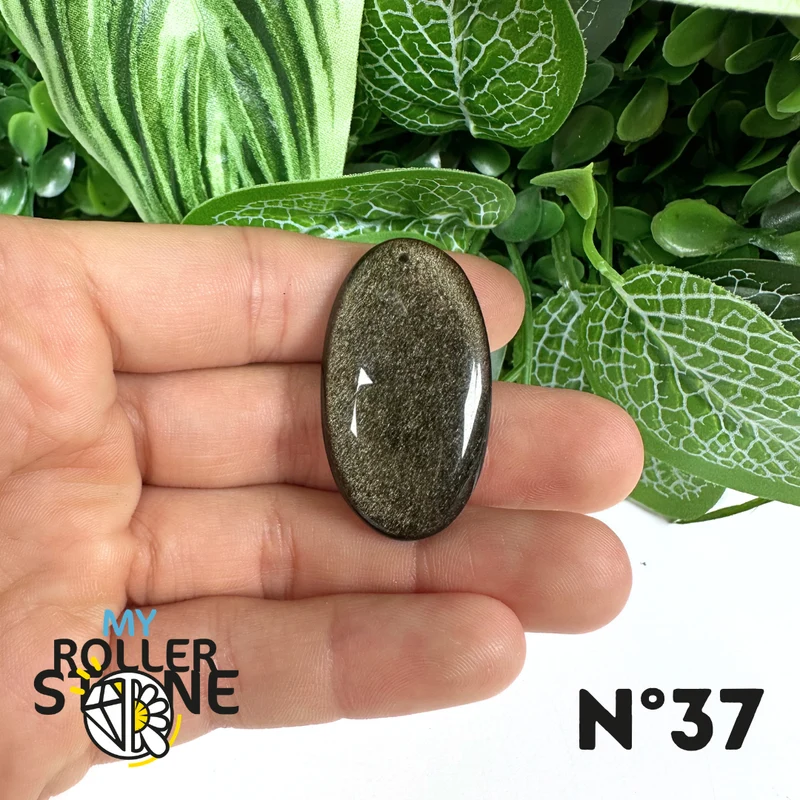 5A Goldener Obsidian Anhänger gebohrt