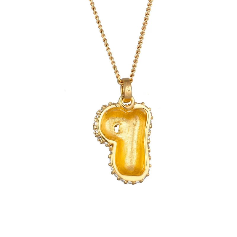Halskette Bubble Buchstabe P | Mit Kristallen von Swarovski® (Weiß)