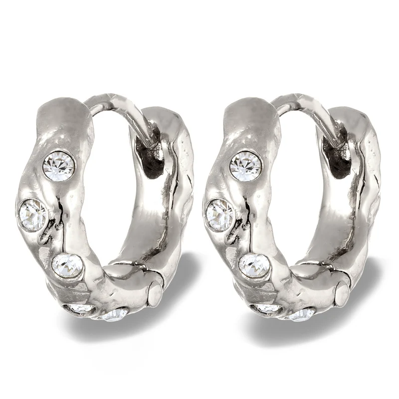 Creolen Organic | Mit Kristallen von Swarovski® (Weiß)