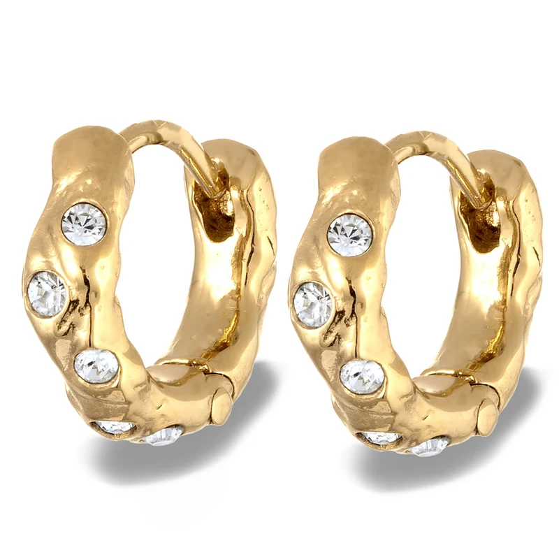Creolen Organic | Mit Kristallen von Swarovski® (Weiß)