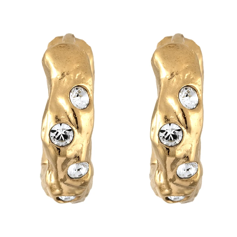 Creolen Organic | Mit Kristallen von Swarovski® (Weiß)
