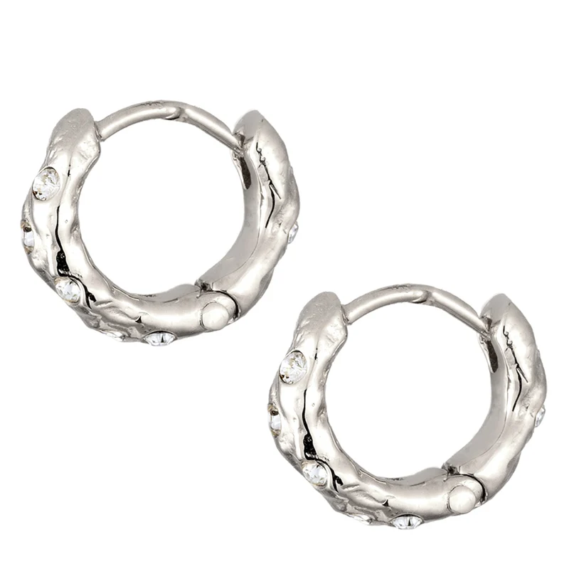 Creolen Organic | Mit Kristallen von Swarovski® (Weiß)