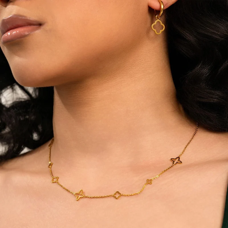Fancy Clover Kette | 18K vergoldet