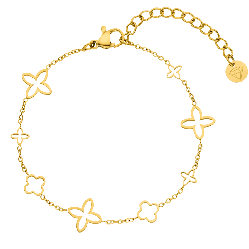 Fancy Clover Armband | 18K vergoldet